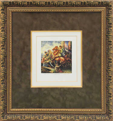 [Экслибрис «Спартако Кадиоли» / Г. Верещагин]. Exlibris «Spartaco Cadioli» / G. Vereschagin. 1990.